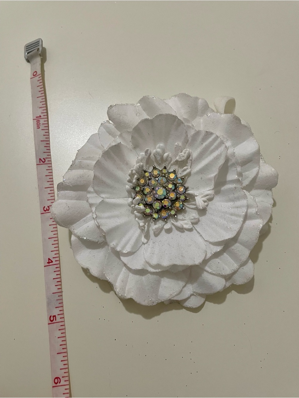 Tieks White Fabric Flower Accessory